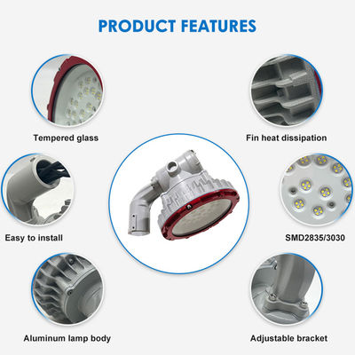 30W 40W 50W IP65 wodoodporne, wybuchoodporne, wysokie światło z wydajnością 100-110lm/w dla obszarów niebezpiecznych