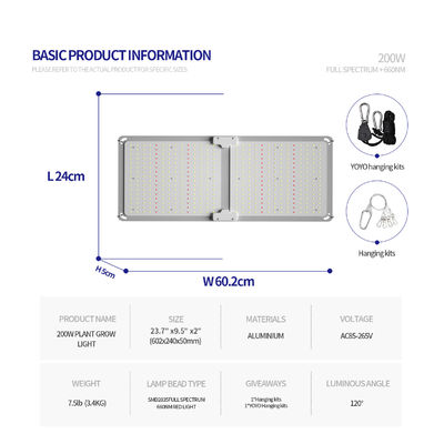 200W Pełne spektrum Ściemnialne LED Grow Light T5 System oświetlenia szklarniowego do wzrostu roślin