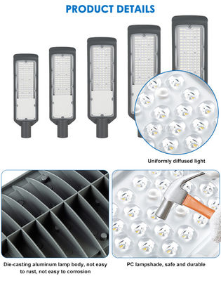 3000-6500K IP65 Wodoodporna 50 - 200W LED Lampa Uliczna Odlewane Ciśnieniowo Aluminium