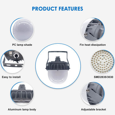 Wodoodporna lampa liniowa IP65, przeciwwybuchowa, 50W 100W 150W, oświetlenie LED do miejsc niebezpiecznych, z aluminium i szkłem hartowanym