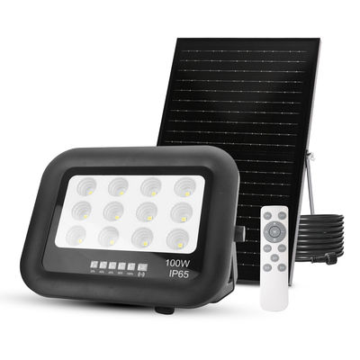 Zewnętrzna lampa solarna do ogrodu IP65 ABS ze szkłem hartowanym, reflektor solarny LED 100W