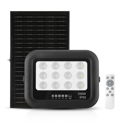 Zewnętrzna lampa solarna do ogrodu IP65 ABS ze szkłem hartowanym, reflektor solarny LED 100W