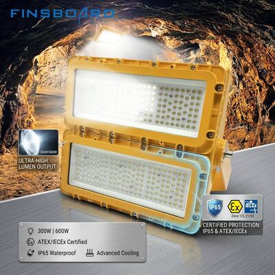300W wybuchoodporne światło LED IECEx Przenośny trójpielnik czasowy 36000lm IP67 Stop aluminiowy bez miedzi