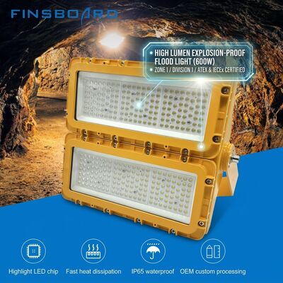 Światło przeciwwybuchowe LED o mocy 300 W, 36000 lm, IP67, aluminium bez miedzi, odporne na mgłę solną