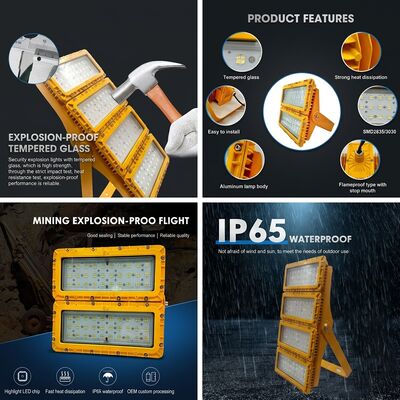 Strefa 1 Strefa 2 300W Światło przeciwwybuchowe LED LUMILEDS LM-80 ATEX IIb T6 Pył gazowy IP65