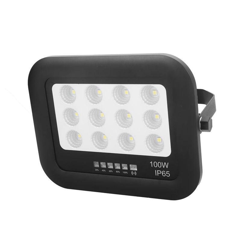 Zewnętrzna lampa solarna do ogrodu IP65 ABS ze szkłem hartowanym, reflektor solarny LED 100W