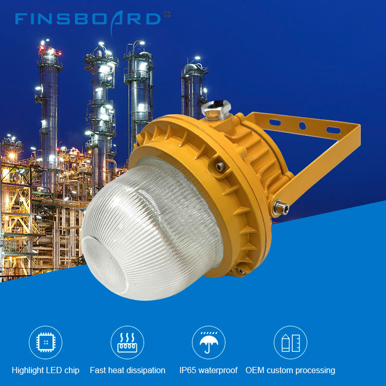 Wodoodporna i przeciwwybuchowa lampa IP65 z zakresem mocy 50W-150W oraz aluminiowym szkłem hartowanym do miejsc niebezpiecznych