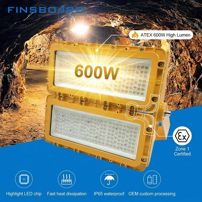 Reflektor przeciwwybuchowy LED 600W ATEX IIB T6 IP65 RFEPL8280 60° Wiązka LUMILEDS