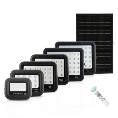 Czarna lampa solarna ABS z pilotem 50W 100W 200W 300W 400W 500W LED